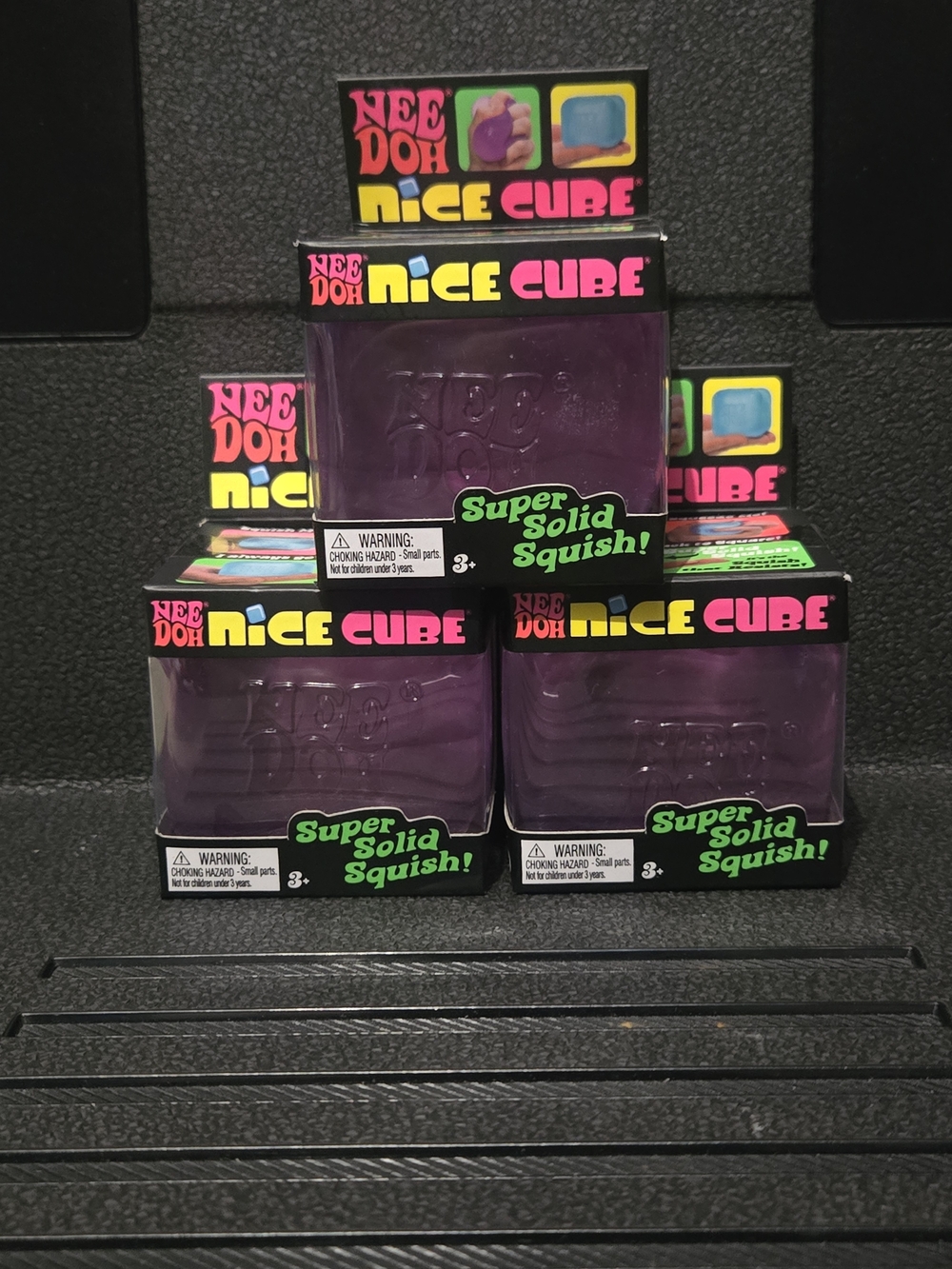 NeeDoh Nice Cube Super Solid Squish! Purple Stress Toy (Set of 3)